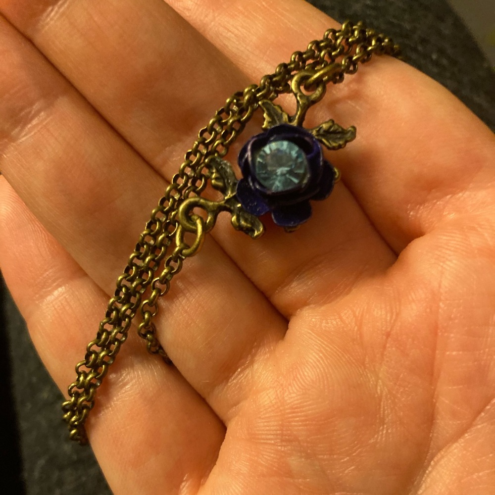 Michal Negrin blue rose necklace